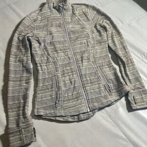 Womens Lululemon Define Jacket Size 8 Gray Green Space Dye Full Zip Thumbholes